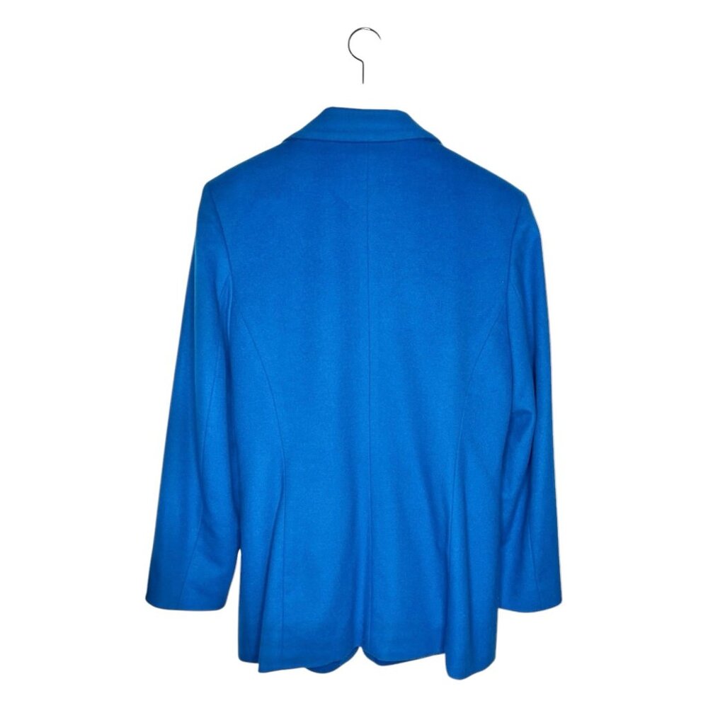 Vintage Blue Wool Cashmere One-Button Blend Blazer Size 10 - Picture 6 of 8